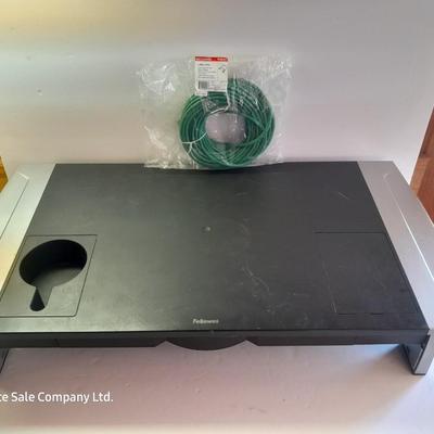 Fellowes Desktop Riser with Storage Drawer and a 50-foot RJ45 cable