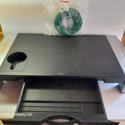 Fellowes Desktop Riser with Storage Drawer and a 50-foot RJ45 cable