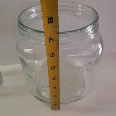 Glass water pitcher, Vase and MASON Jar canister with chrome metal tray