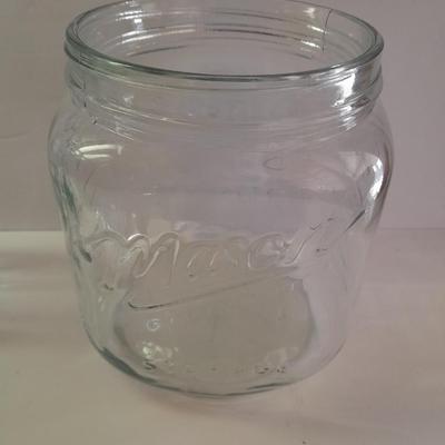 Glass water pitcher, Vase and MASON Jar canister with chrome metal tray