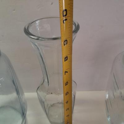 Glass water pitcher, Vase and MASON Jar canister with chrome metal tray