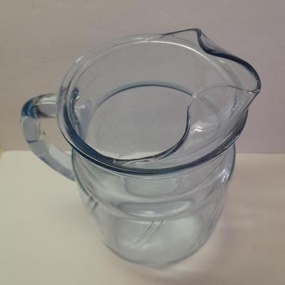 Glass water pitcher, Vase and MASON Jar canister with chrome metal tray