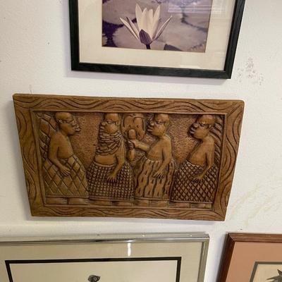 Carved wood African art