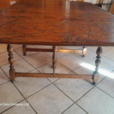 STUNNING Custom one of a kind Lichtenberg fractal burned GLOW IN THE DARK dining room table with leaf.
