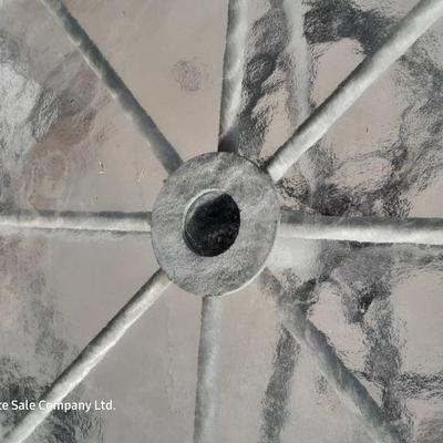 47" Glass topped metal frame patio table