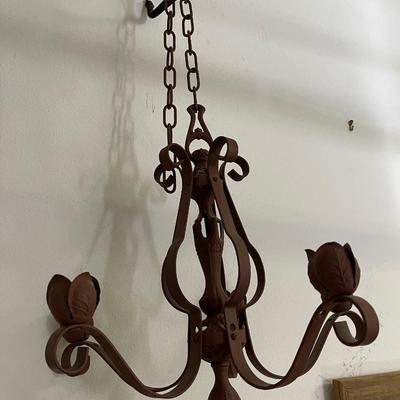 Wrought iron candlestick chandelier