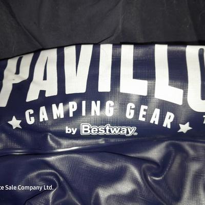 Pavillo camping gear inflatable mattress with double sized coleman sleeping bag