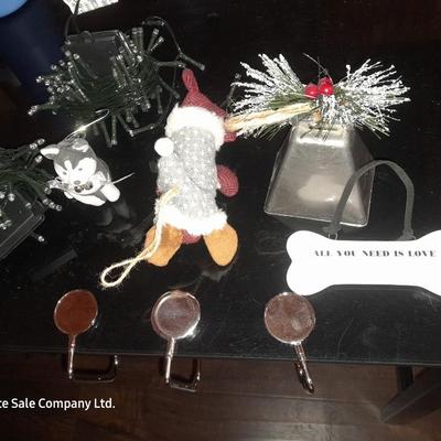 Christmas decor for the dog lover! and two bundles of battery-operated LED lights scented candles.