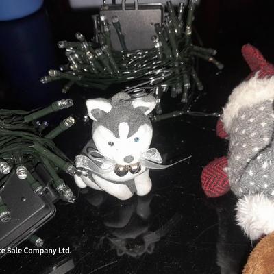 Christmas decor for the dog lover! and two bundles of battery-operated LED lights scented candles.