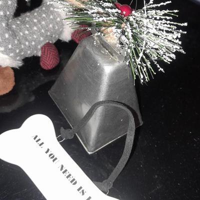 Christmas decor for the dog lover! and two bundles of battery-operated LED lights scented candles.