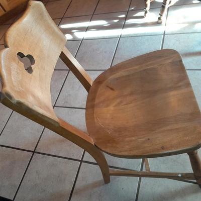 Solid wood Antique chair with indented seat for bottom