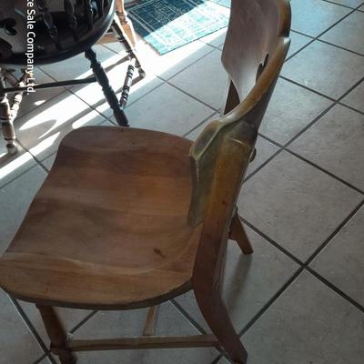 Solid wood Antique chair with indented seat for bottom