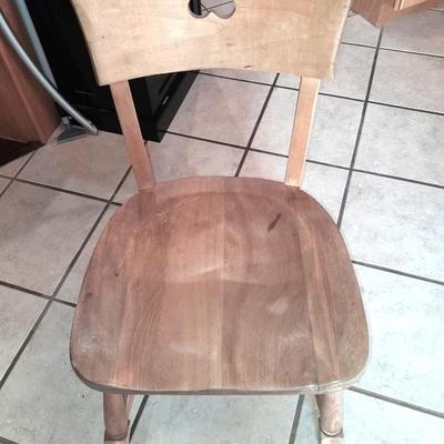 Solid wood Antique chair with indented seat for bottom