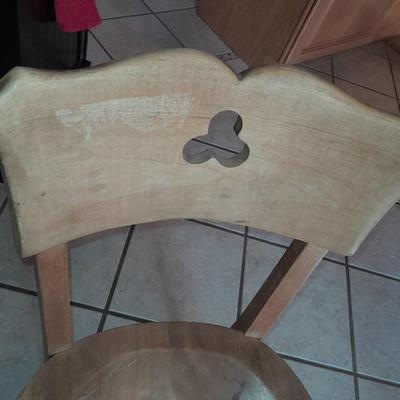 Solid wood Antique chair with indented seat for bottom