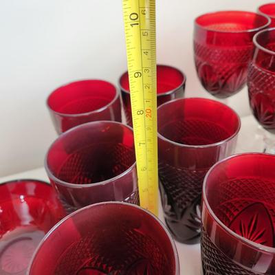 Lot of Ruby Red Glass Luminarc
