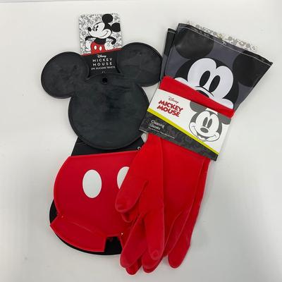 -145- KITCHEN | Mickey Mouse Cleaning Rubber Gloves & Rubber Trivet