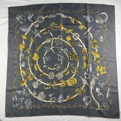 133 Authentic HERMÃˆS Carre 90 Silk Scarf Alliances Du Monde by Annie Faivre 2005