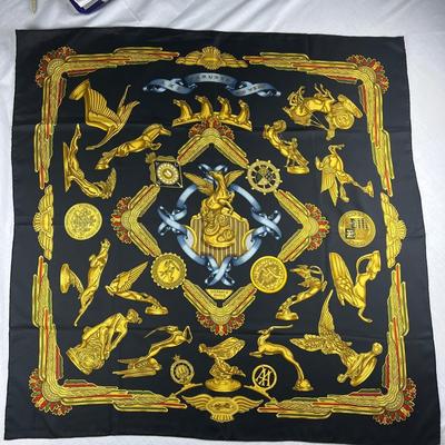 136 Authentic HERMÃˆS Carre 90 Silk Scarf Les Parures Du Vent by Joachim Metz 1991 Reissued in 1998