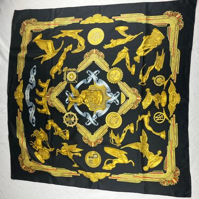 136 Authentic HERMÃˆS Carre 90 Silk Scarf Les Parures Du Vent by Joachim Metz 1991 Reissued in 1998