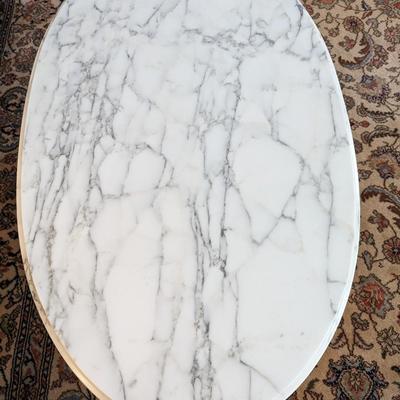 Victorian Style Oval marble top coffee table