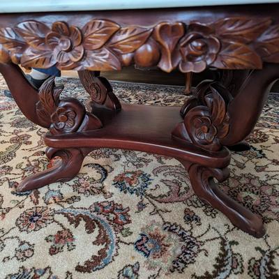 Victorian Style Oval marble top coffee table