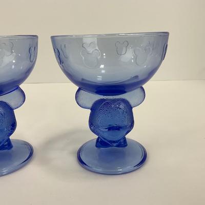 -162- KITCHEN | Blue Mickey Mouse Glass Compotes