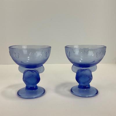 -162- KITCHEN | Blue Mickey Mouse Glass Compotes