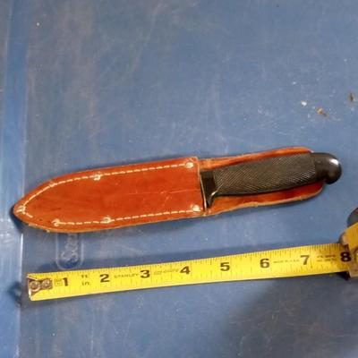 LOT 99 OLD KNIFE IN LEATHER HOLDER