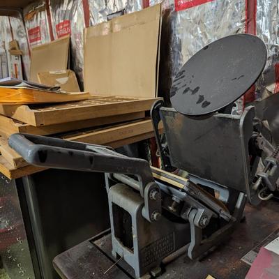 Kelsey Excelsior Mercury Model 5 x 8 Table Top Printing Press with Type and supplies