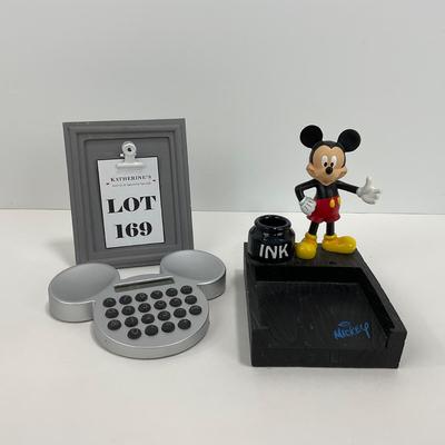 -169- DESK | Mickey Mouse Ink/Notepad Holder & Calculator