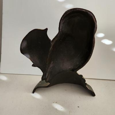 Large Heavy Metal Owl Door Stop 12.5" tall