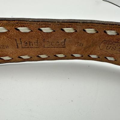 Sterling Silver Belt Buckle w/ Leather Belt