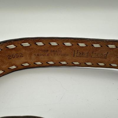 Sterling Silver Belt Buckle w/ Leather Belt