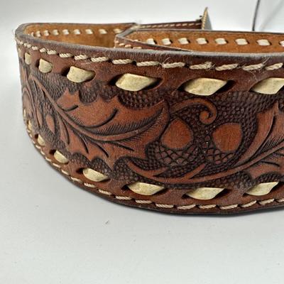 Sterling Silver Belt Buckle w/ Leather Belt