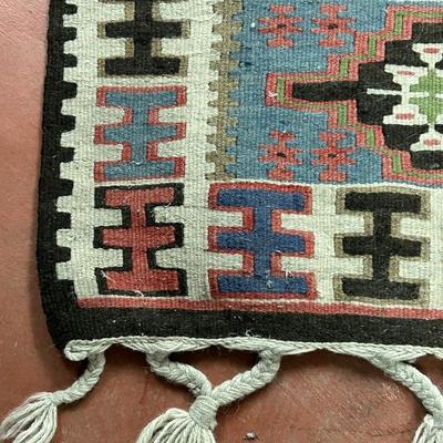 Oushak Kilim Rug Vintage Blue Turkish Kilim Estate Find as seen