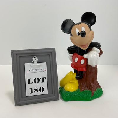 -180- TOY | 1994 Disney Mickey Mouse Leaning On Tree Stump Piggy Bank