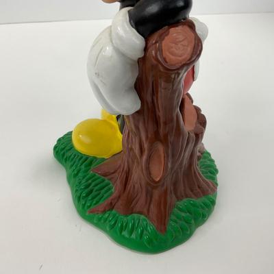 -180- TOY | 1994 Disney Mickey Mouse Leaning On Tree Stump Piggy Bank