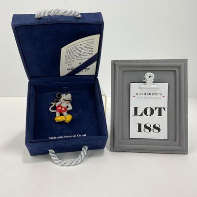 -188- SWAROVSKI | Disney Gallery Mickey Mouse Crystal Vintage Brooch