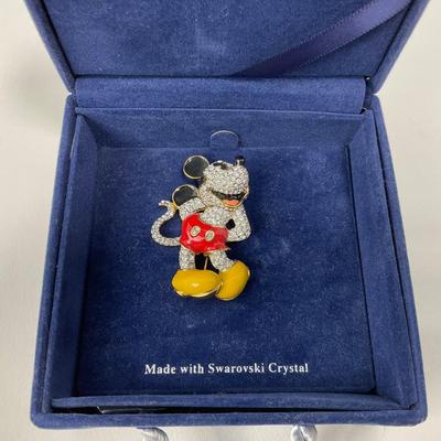 -188- SWAROVSKI | Disney Gallery Mickey Mouse Crystal Vintage Brooch