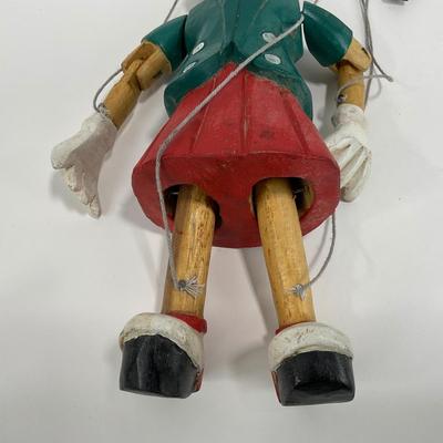 -194- TOY | Vintage Minnie Mouse Wood Marionette