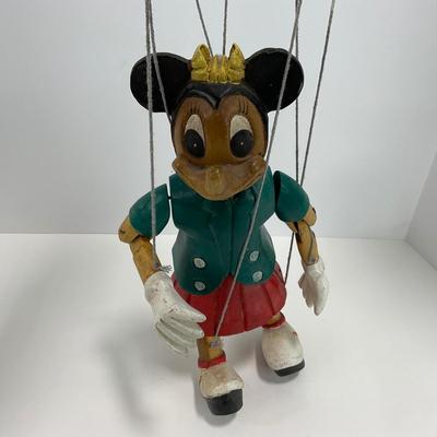 -194- TOY | Vintage Minnie Mouse Wood Marionette