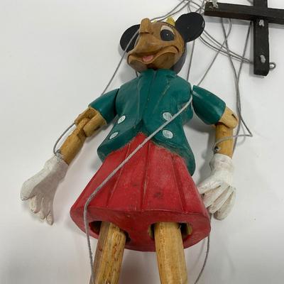 -194- TOY | Vintage Minnie Mouse Wood Marionette
