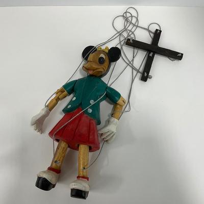 -194- TOY | Vintage Minnie Mouse Wood Marionette