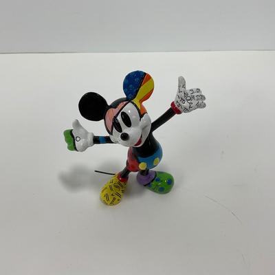 -195- COLLECTIBLE | Romero Britto Disney Mini Mickey Mouse â€œArms Upâ€ Figurine