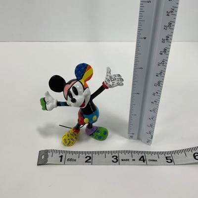 -195- COLLECTIBLE | Romero Britto Disney Mini Mickey Mouse â€œArms Upâ€ Figurine
