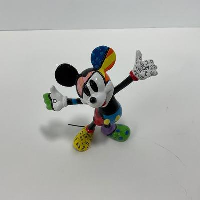 -195- COLLECTIBLE | Romero Britto Disney Mini Mickey Mouse â€œArms Upâ€ Figurine