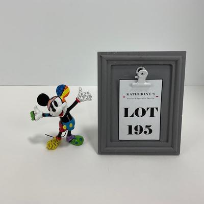 -195- COLLECTIBLE | Romero Britto Disney Mini Mickey Mouse â€œArms Upâ€ Figurine