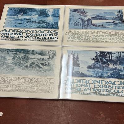 Pc Don Getz-Signed ADIRONDACKS NATIONAL EXHIBITION POSTERS American Watercolors Old Forge, NY