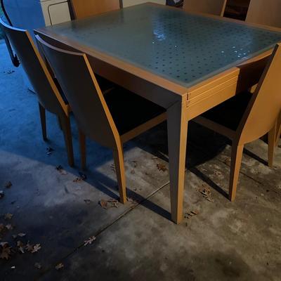 Calligaris Bon Ton Wood & Glass Extendable Dining Table