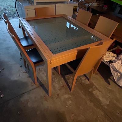 Calligaris Bon Ton Wood & Glass Extendable Dining Table